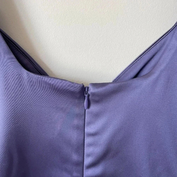 Aritzia Ten By Babaton Lala V Neck Satin Mini Dress NWT Isolite Purple Size 4 - Picture 8 of 11